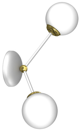 Lampa Ścienna Kinkiet JOY Biała Złota 2xE14 Milagro