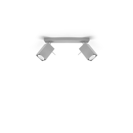 Lampa Sufitowa Oprawa Natynkowa 2x GU10 SPOT TUBA Reflektor Ruchoma Minimalistyczna Kwadratowa Szara Nowoczesna Merida Sollux