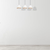 Lampa wisząca STUDIO 3xE27 Klasyczne Klosze Drewniane Wykończenie Biała MLP8850 Milagro Metal + Drewno