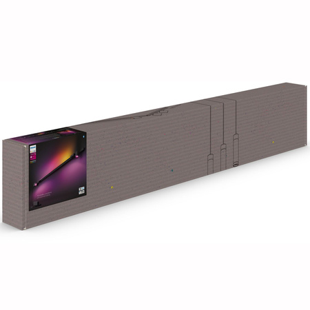 Zestaw Szyna Oświetleniowa Perifo Szynoprzewód 2m + 2x Reflektor + Lampa Oświetleniowa LED 39,9W CCT RGB Philips HUE Bluetooth Czarny