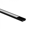 Profil Aluminiowy LED Natynkowy Czarny 1m z Kloszem Mlecznym do Taśm LED + Zaślepki seria N Ecolight