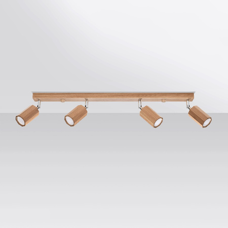 Lampa Sufitowa Oprawa Natynkowa SPOT TUBA Reflektor 4x GU10 Ruchoma Geometryczna Brązowa Skandynawska Zeke Sollux