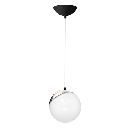 Lampa wisząca SFERA 1xE27 60W Biała Kula Chromowane Detale MLP4673 Milagro Metal + Szkło