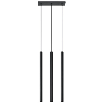 Lampa Sufitowa Wisząca Tuba 3x G9 Zwis Tubularna Czarna Nowoczesna Pastelo Sollux
