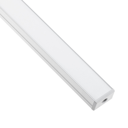 Profil Aluminiowy Anodowany do LED KM35 Srebrny Natynkowy 1m + Przesłona mleczna + Zaślepki