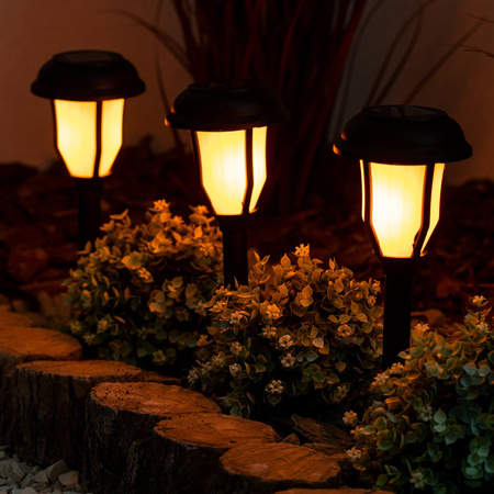 Lampa Solarna Ogrodowa LED Wbijana Pochodnia 40cm IP44 Czujnik Zmierzchu