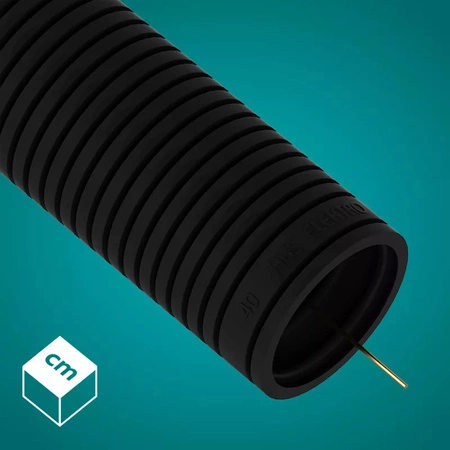 Rura Karbowana RKGS 40mm 750N Peszel z Pilotem do Zabezpieczania Kabli 25m Czarny AKS ZIELONKA