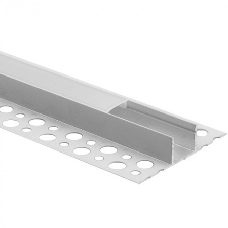 Profil Aluminiowy Natynkowy Biały do LED do Płyt KARTON / GIPS 2m z Mlecznym Kloszem i Zaślepkami Ecolight