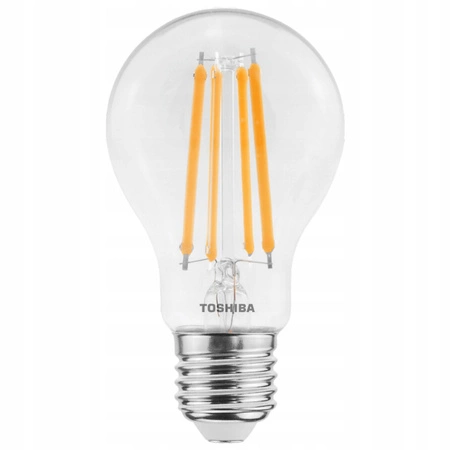 Żarówka LED E27 A60 9W = 75W 1055lm 2700K Ciepła Filament Ściemnialna TOSHIBA