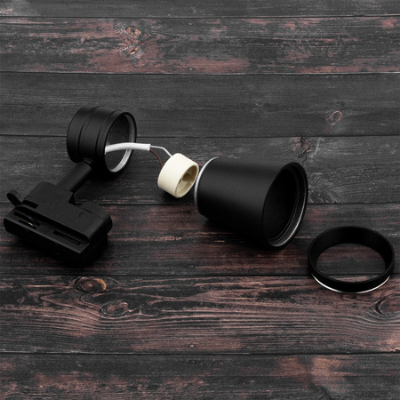 Reflektor Szynowy GU10 Czarny AURA Lampa do Szynoprzewodów Jednofazowych