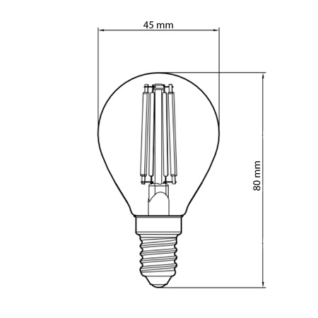 Żarówka LED E14 G45 4,5W Filament Niebieska TOSHIBA