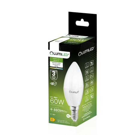 Żarówka LED E14 Świeczka B35 8W = 60W 880lm 4000K Neutralna 180° LUMILED
