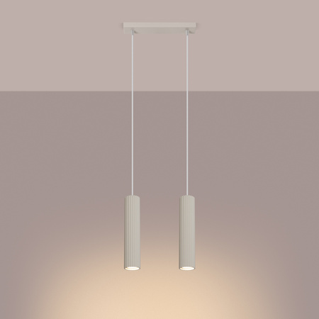 Lampa Wisząca Sufitowa Zwis Tuba Spot 2x GU10 Beżowa Karbon Deep Space SL.1593 Sollux