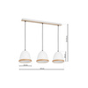 Lampa wisząca STUDIO 3xE27 Klasyczne Klosze Drewniane Wykończenie Biała MLP8850 Milagro Metal + Drewno