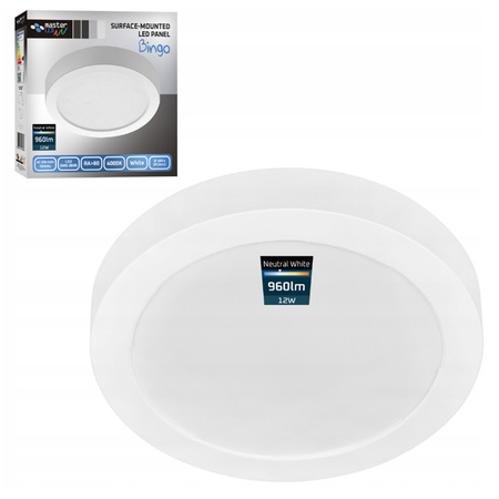 Panel LED Oprawa Sufitowa 12W 960lm 4000K Neutralny Natynkowy Ogrągły Biały Proma Masterled