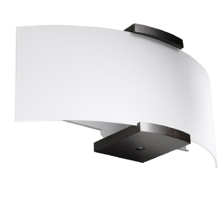 Lampa Ścienna Kinkiet 2x E14 Prostokątna Brązowa Biała Nowoczesna Emilio Sollux