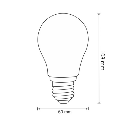 Żarówka LED E27 A60 7W = 60W 806lm 4000K Neutralna 320° Filament GOLDLUX (Polux)