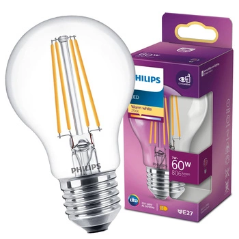 Żarówka LED E27 A60 7W = 60W 806lm 2700K Ciepła Filament PHILIPS