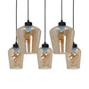 Lampa wisząca SANTIAGO 5xE27 Klosz Bursztynowe Szkło MLP6617 Metal + Szkło