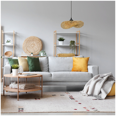 Lampa Wisząca Dekoracyjna Zwis Bambusowa E27 Brugia Kobi