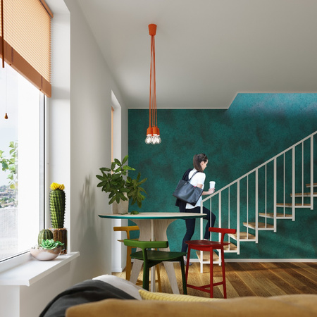 Lampa Sufitowa Wisząca Zwis E27 Nieregularna pomarańczowy Nowoczesna Diego Sollux