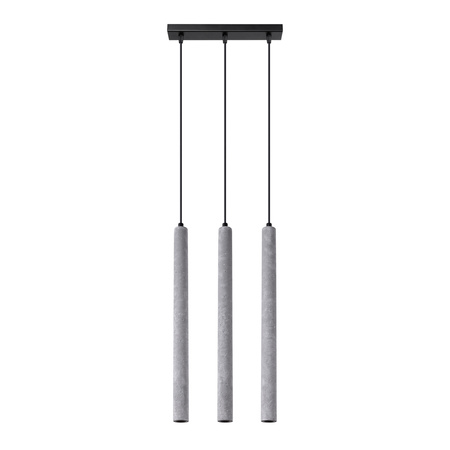Lampa Sufitowa Wisząca Zwis 3x G9 Żyrandol Tubularna Szara Nowoczesna Pastelo Sollux
