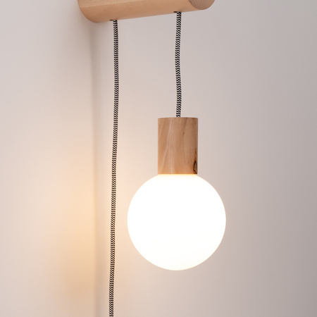 Lampa Ścienna Zwis 1x G9 Naturalne Drewno Biała Nimbi Peach Puff SL.1645 Sollux