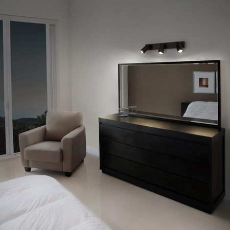 Lampa Sufitowa Ścienna LED Spot Reflektor 3-Punktowy Ściemnialna 10.2W GU10 Czarna LEDVANCE