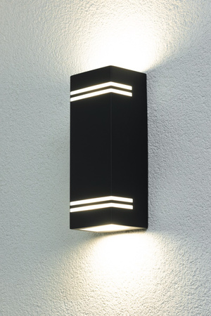 Lampa Ogrodowa Kinkiet Elewacyjny NELA 2xGU10 IP44 Góra Dół Czarna