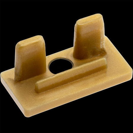 Zaślepka do profilu natynkowego MINI nawierzchniowego nakładanego ZŁOTA Z OTWOREM tworzywo sztuczne