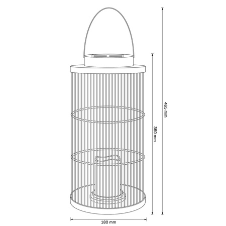 Latarenka Solarna Lampa LED Ogrodowa Wisząca Ozdobna IP44 1800K Ciepła 36cm