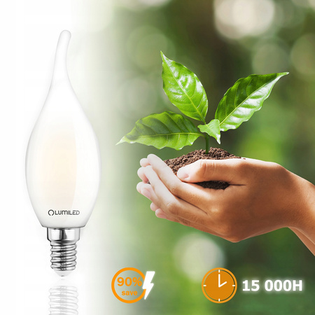 Żarówka LED E14 Świeczka BA35 7W = 60W 806lm 4000K Neutralna 360° LUMILED