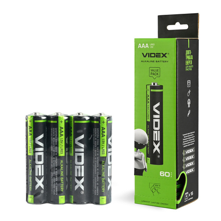 Baterie Alkaiczne Videx LR03 AAA Paluszki 1.5V Blister 60szt