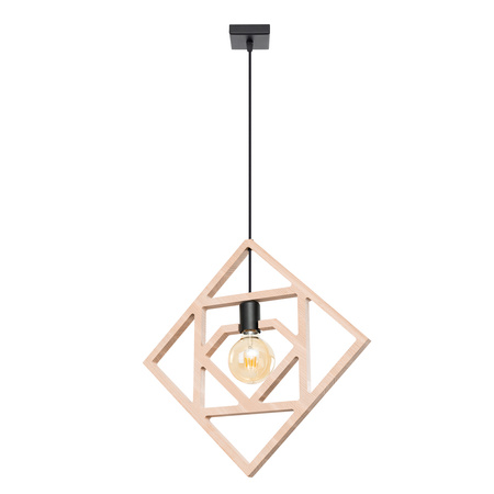 Lampa Wisząca Sufitowa E27 Naturalne Drewno CARO Peach Puff SL.1757 Sollux
