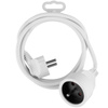 Przedłużacz Sieciowy Kabel z Uziemieniem Listwa Zasilająca 1 Gniazdo 1.5m Biały Sznur Lendo Lumiled