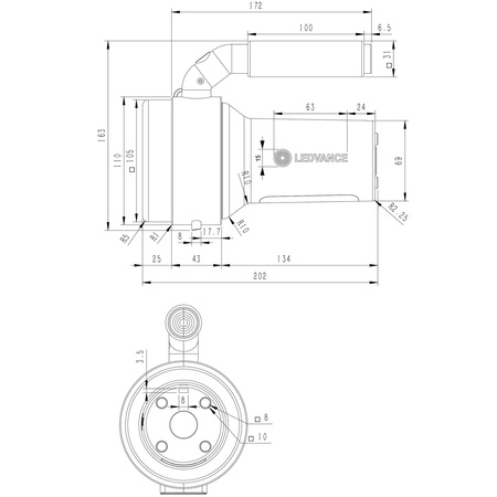 Latarka Reflektorowa Szperacz Ręczna LED Akumulatorowa 3W 300lm + Boczne Światło LEDVANCE