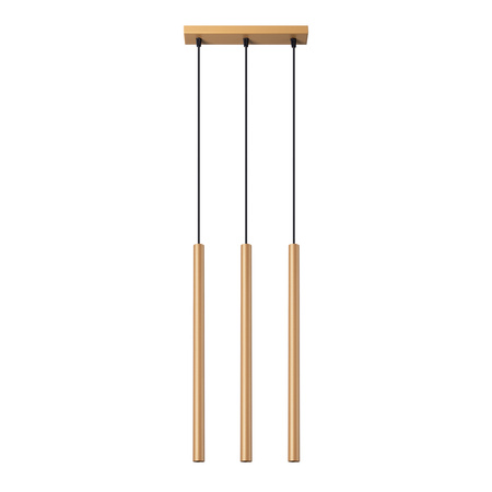 Lampa Sufitowa Wisząca Zwis 3x G9 Żyrandol Tubularna Złota Nowoczesna Pastelo Sollux