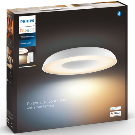 Lampa Sufitowa Plafon LED STILL Biały 22,5W CCT PHILIPS HUE Bluetooth Zigbee + Przełącznik Dimmer Switch