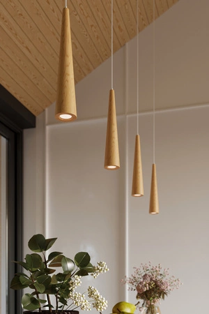 Lampa Sufitowa Wisząca Zwis 3x GU10 Tuba Ruchoma Geometryczna Brązowa Skandynawska Sula Sollux