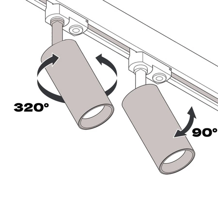 Reflektor Szynowy GU10 Biały Mat Lampa do Szynoprzewodów Jednofazowych