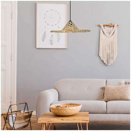 Lampa Wisząca Dekoracyjna Zwis Bambusowa E27 Brugia Kobi