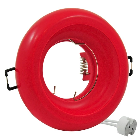 Oprawa sufitowa podtynkowa gipsowa Helios GOLDLUX (Polux) okrągła czerwony połysk MR16