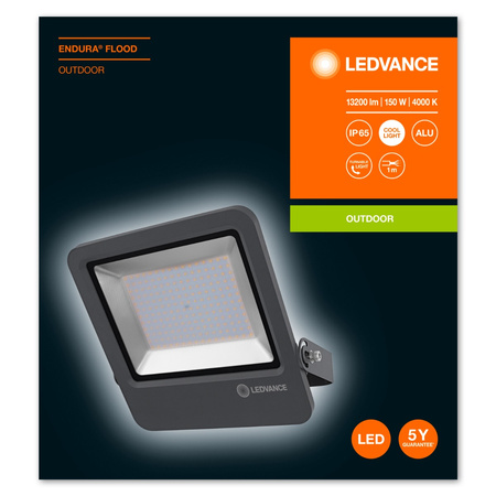 Naświetlacz LED Reflektor Zewnętrzny Lampa 150W 13200lm 4000K IP65 Szary Endura Ledvance