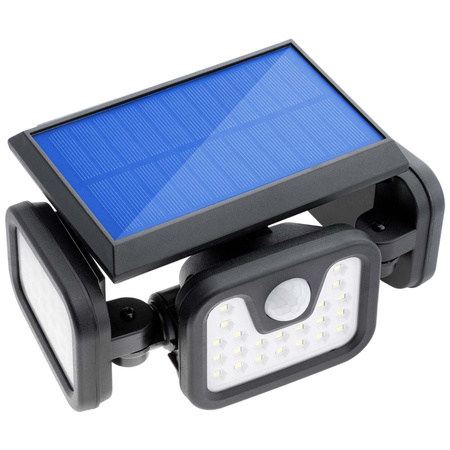 Naświetlacz solarny lampa 74x LED 15W 450lm Zimna czujnik ruchu IP65