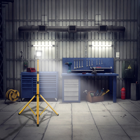 Naświetlacz LED ZUNA2 Halogen Lampa 20W 4000K na Statywie + Przewód + Złącze Hermetyczne LUMILED