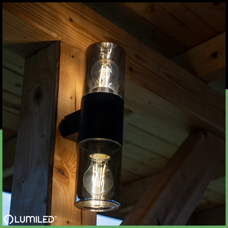 Lampa Ogrodowa Ścienna Zewnętrzna Kinkiet Elewacyjny 2x E27 SALVIA LUMILED