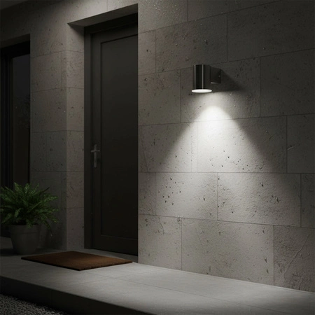 Kinkiet Ścienny LED Lampa Elewacyjna Zewnętrzna 6.5W 450lm 4000K Neutralna 140° Srebrny IP44 Nivero Sanico Goldlux