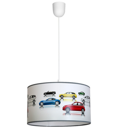 Lampa wisząca CARS 1xE27 Dziecięca Samochody Okrągła MLP851 Milagro Metal + PCV