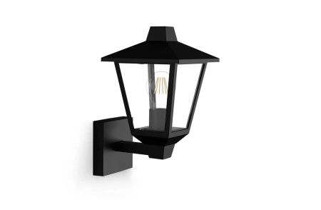 Kinkiet Ogrodowy Lampa Elewacyjna Zewnętrzna LATARNIA E27 IP44 Czarna Kinno Philips