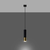 Lampa Sufitowa Oprawa Natynkowa SPOT TUBA GU10 Wisząca Zwis Tubularna Czarna Złota Nowoczesna Loopez Sollux